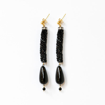 Tube Earrings in Black