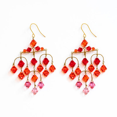 PHILIPPA KUNISCH Diamond Earrings in Red/Orange/Pink