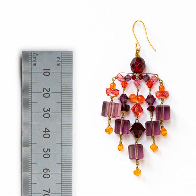 Chime Earrings in Purple/Orange/Pink