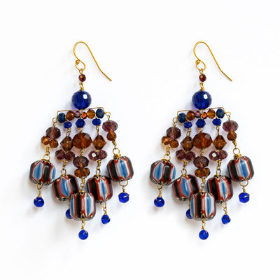 Chime Earrings in Red/Blue/Multi