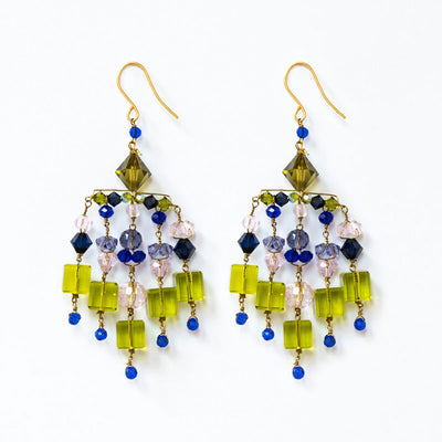 Chime Earrings in Green/Blue/Lilac