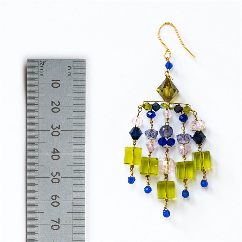 Chime Earrings in Green/Blue/Lilac