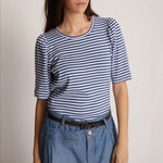 Jikolaz Stripe T Shirt in Navy