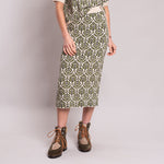 Lena Jacquard Knit Skirt in Green