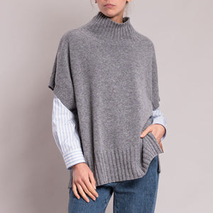 Gel Short Sleeved Jumper in Medium Grey