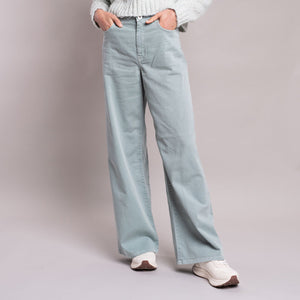 Medina High Waisted Trousers in Pastel Green