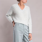 WEEKEND MAXMARA Aloa V Neck Jumper in Pastel Green