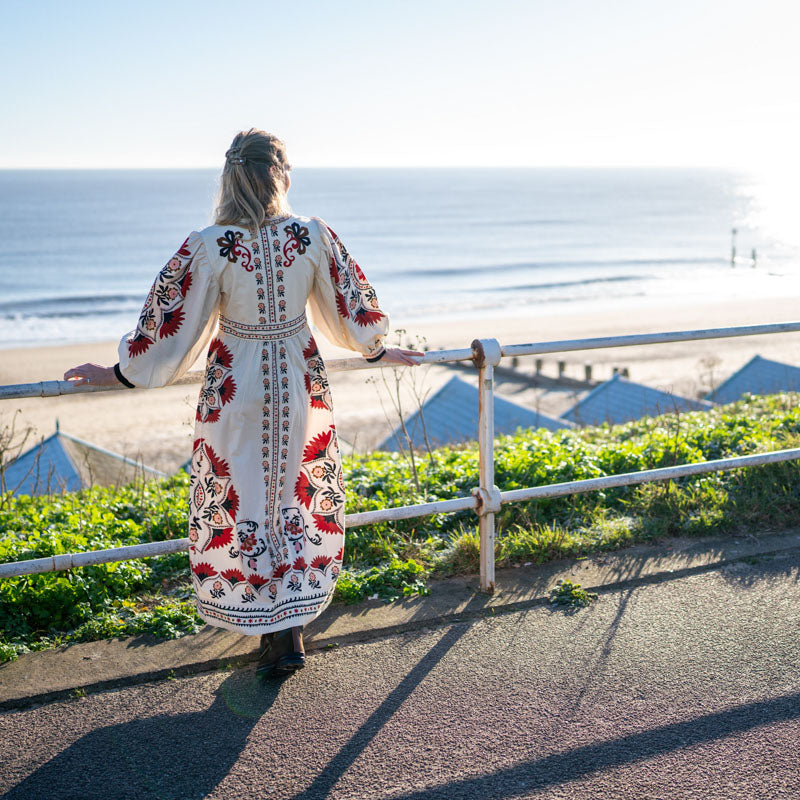 Cashew Mandala Cream Maxi Dress