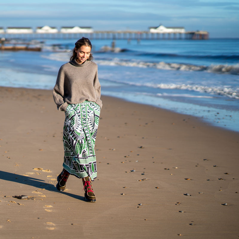 Oversized Cashmere Roll Collar Knit in Vapor