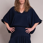 SILK95FIVE Austin Top in Navy