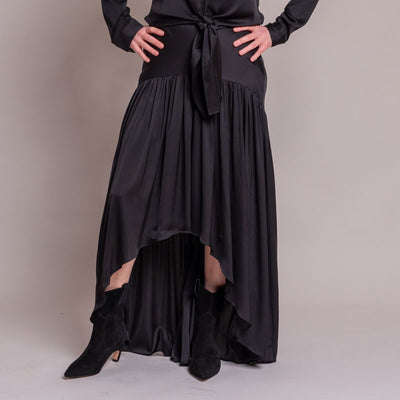 SILK95FIVE Palm Royale Skirt in Noir