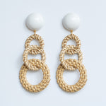 FRANCINE BRAMLI Raphia 20 Earrings in Raffia/White