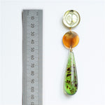 Averse L Drop Earrings in Green Mix