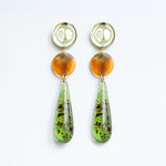 Averse L Drop Earrings in Green Mix