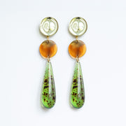 FRANCINE BRAMLI Averse L Drop Earrings in Green Mix