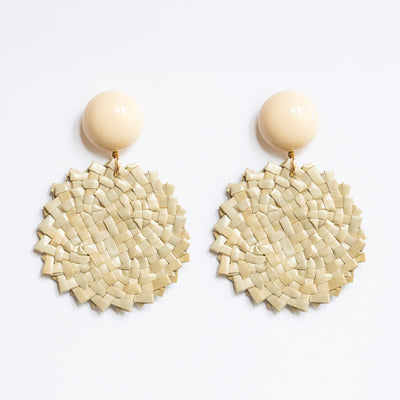 FRANCINE BRAMLI Raphia 22 Earrings in Ivory