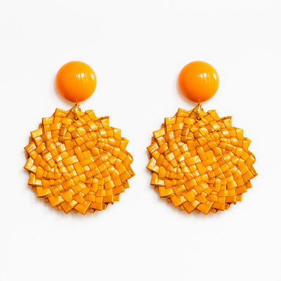 FRANCINE BRAMLI Raphia 22 Earrings in Orange