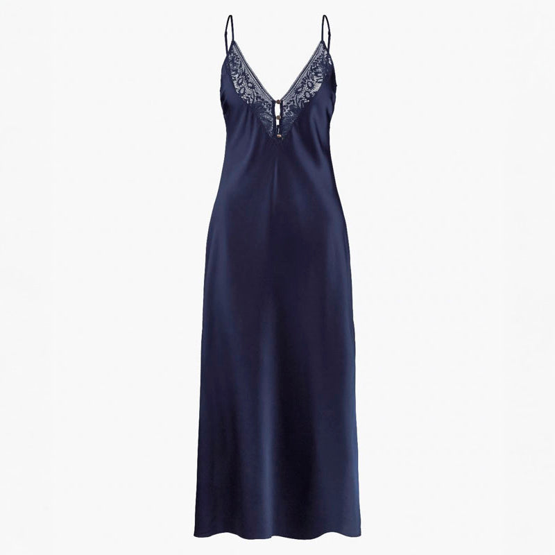 Midnight Whisper Long Slip in Evening Blue