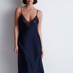 Midnight Whisper Long Slip in Evening Blue