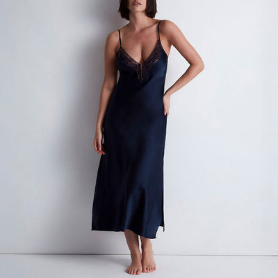 AUBADE Midnight Whisper Long Slip in Evening Blue