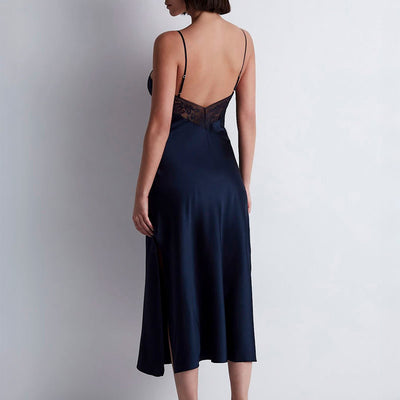 Midnight Whisper Long Slip in Evening Blue