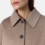 Owa 25 Short Wool Coat in Taupe Grey Melange