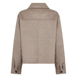 Owa 25 Short Wool Coat in Taupe Grey Melange