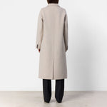 Owa 26 Long Wool Coat in Silver Cloud Melange