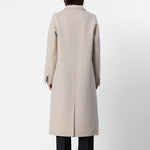 Owa 26 Long Wool Coat in Silver Cloud Melange