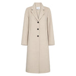 Owa 26 Long Wool Coat in Silver Cloud Melange