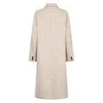 Owa 26 Long Wool Coat in Silver Cloud Melange