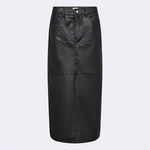 Globa 34 Leather Maxi Skirt in Black