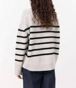 Perle 7 Round Neck Merino Cashmere Jumper in Silver Lining