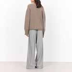 Perle 6 Merino Cashmere Cardigan in Taupe Grey Melange