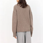 Perle 6 Merino Cashmere Cardigan in Taupe Grey Melange