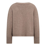 Perle 6 Merino Cashmere Cardigan in Taupe Grey Melange