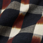 UNIVERSAL WORKS L/S Check Utility Shirt in Navy/Brown