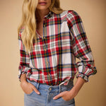 Imani Tartan Blouse in Red & White