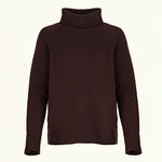 Ulla Roll Neck Jumper in Chocolate Brown