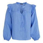 Melina Frill Blouse in Sky Blue