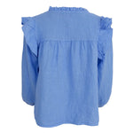 Melina Frill Blouse in Sky Blue