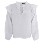 Melina Frill Blouse in White