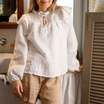 Melina Frill Blouse in White