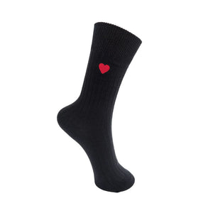 BLACK COLOUR Anisha Heart Socks in Black