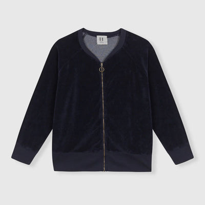 BEATRIZ FUREST Riva Zip Up Towelling Top 49R201 in Navy