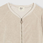 BEATRIZ FUREST Riva Zip Up Towelling Top 49R201 in Stone