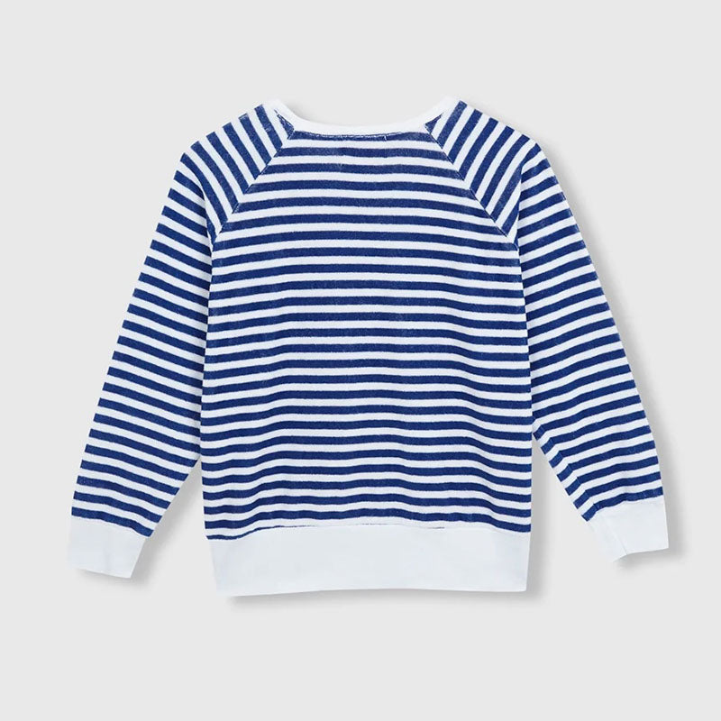 BEATRIZ FUREST Bertram Stripes Towelling Sweatshirt 49R205 in White/Blue