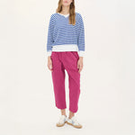 BEATRIZ FUREST Bertram Stripes Towelling Sweatshirt 49R205 in White/Blue