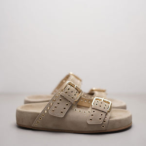 Soda Sandals in Linen/Gold