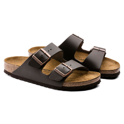 Arizona Natural Leather Sandals in Dark Brown